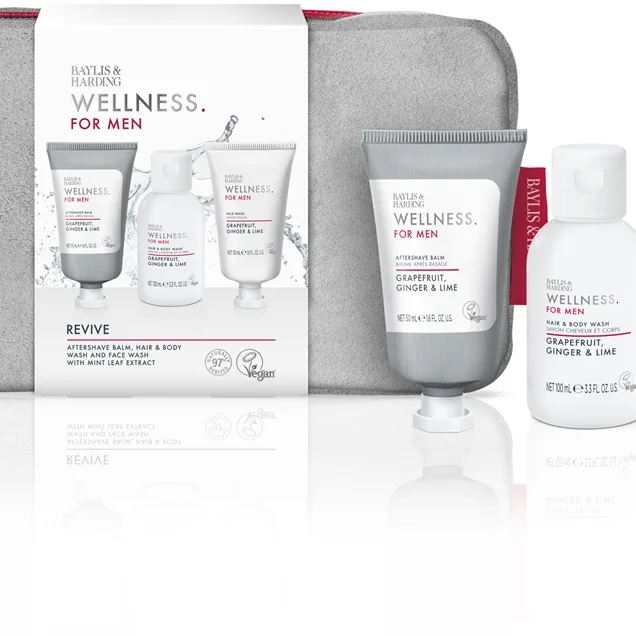 Baylis & Harding Wellness. For Men. Revive Presentförpackning för kropp och ansikte för män Grapefruit, Ginger & Lime