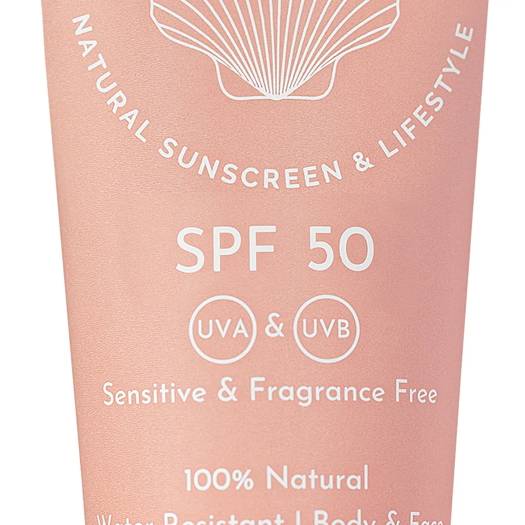 Beachkind Natural Sunscreen Sensitive Fragrance Free SPF 50, 50 ml