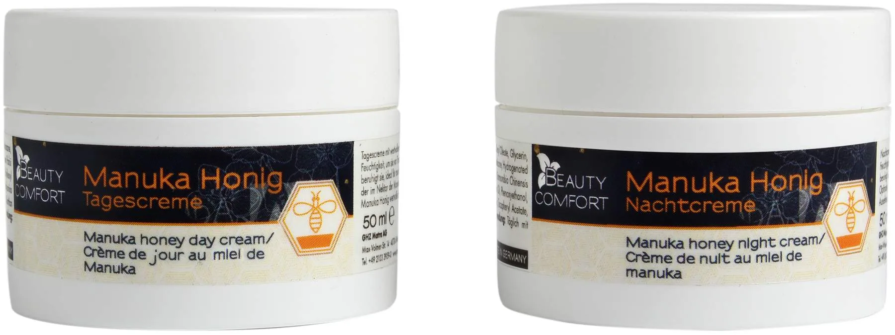 Beauty Comfort Manuka Honig Tages- und Nachtcreme je 50 ml - Für trockene und strapazierte Haut