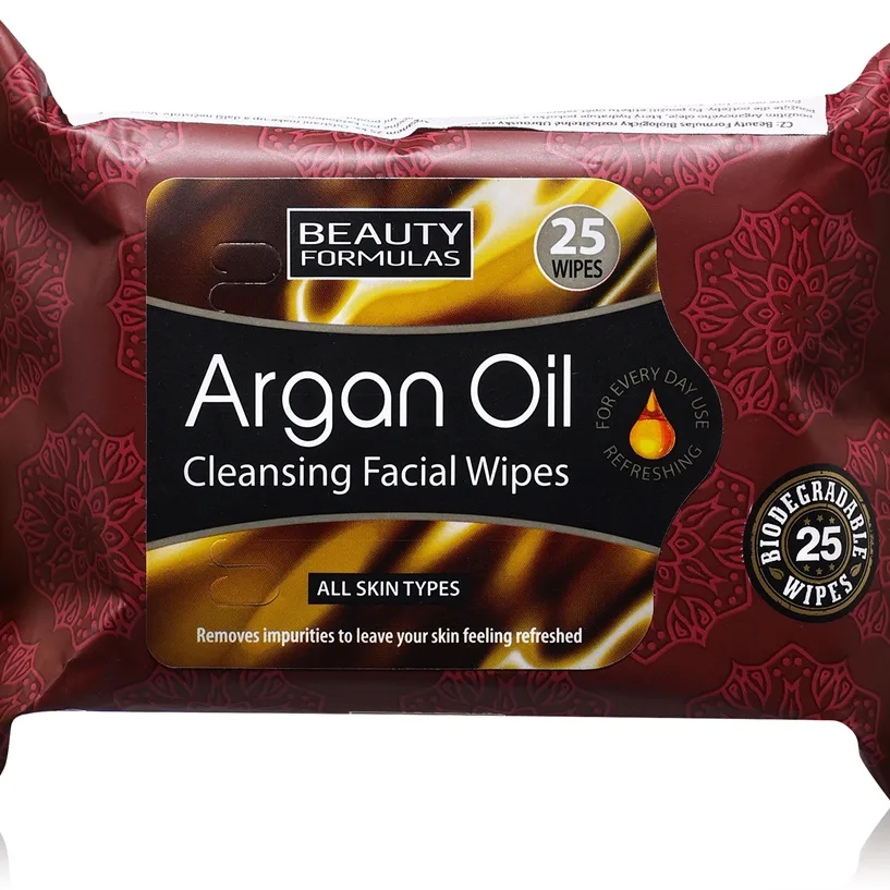 Beauty Formulas Argan Oil Våta rengöringsservetter 25 st.
