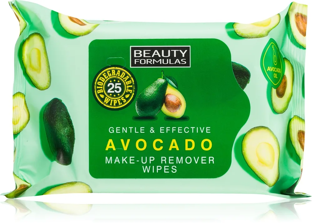 Beauty Formulas Avocado Vådservietter 25 stk.
