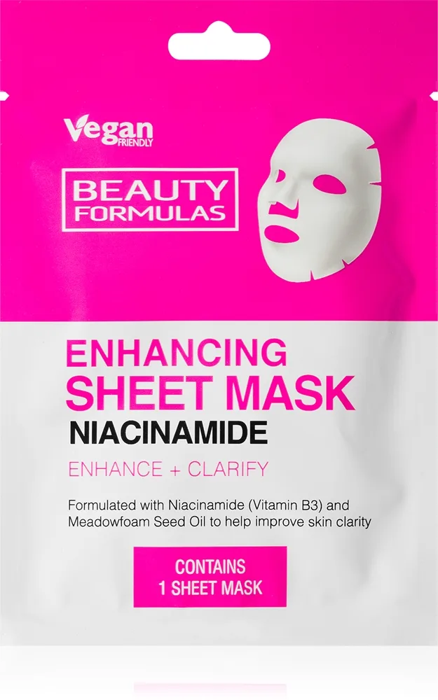 Beauty Formulas Niacinamide närande arkmask för ansiktet 1 st.