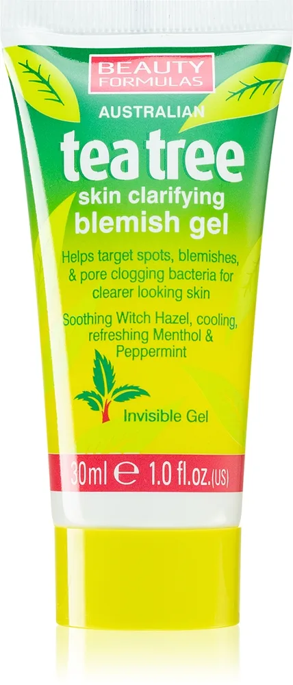 Beauty Formulas Tea Tree Sensitiv rensegel til at behandle hud imperfektioner 30 ml