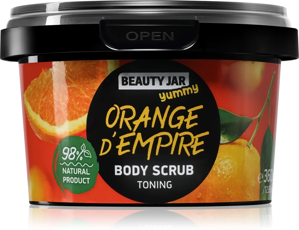 Beauty Jar Yummy Orange d'Empire hellävarainen kuorinta virkistävä vaikutus 360 g
