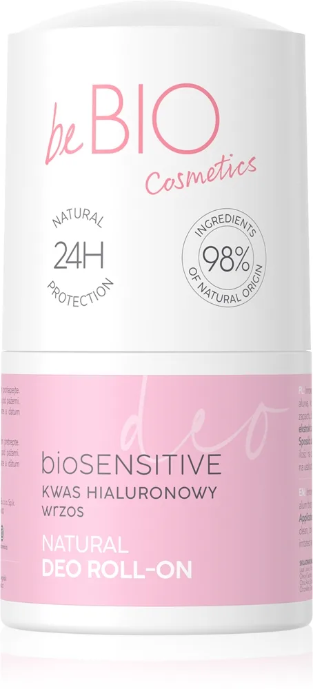 beBIO Hyaluro bioSensitive Roll-On Deodorant för känslig hud 50 ml