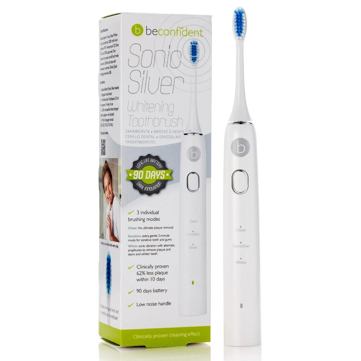 Beconfident Sonic Silver Whitening Toothbrush (1 stk)