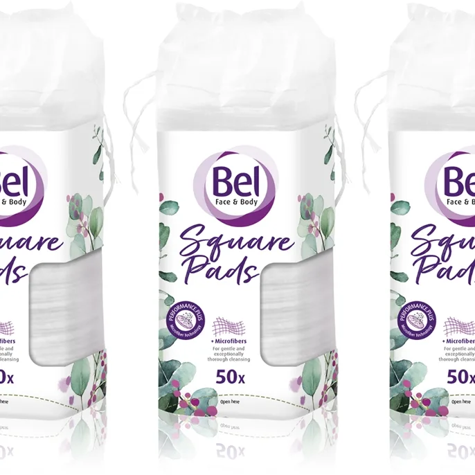 Bel Face & Body Square Pads meikinpoistolaput edullinen pakkaus 3x50 kpl