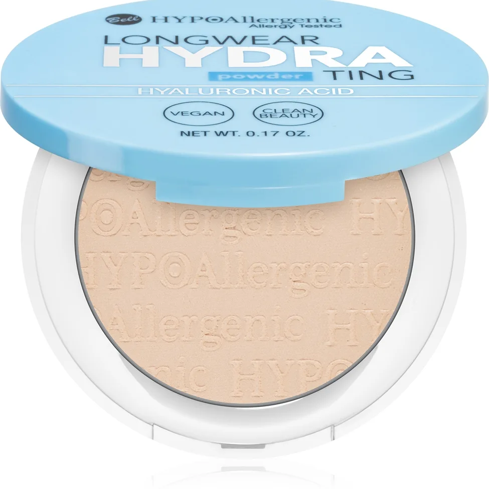 Bell Longwear Hydrating Powder Kompakt puder med hyaluronsyra Skugga 02 Light Beige 5 g
