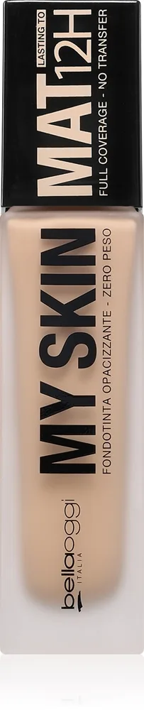 bellaoggi My Skin Mat 12H Långvarig mattifierande foundation Skugga Cool Nude 30 ml