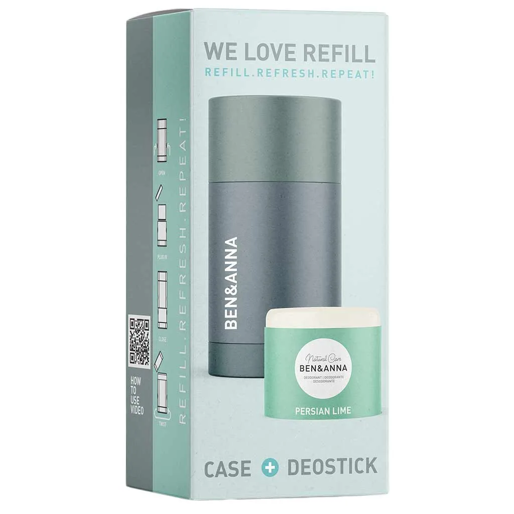 BEN&ANNA Persian Lime Refill naturlig fast deodorant Med väska 40 g