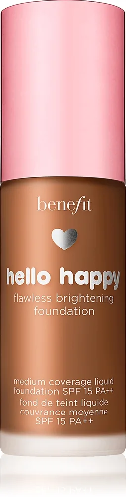 Benefit Hello Happy Flawless Brightening Foundation Illuminerande flytande foundation SPF 15 Skugga 11 Dark Neutral 30 ml