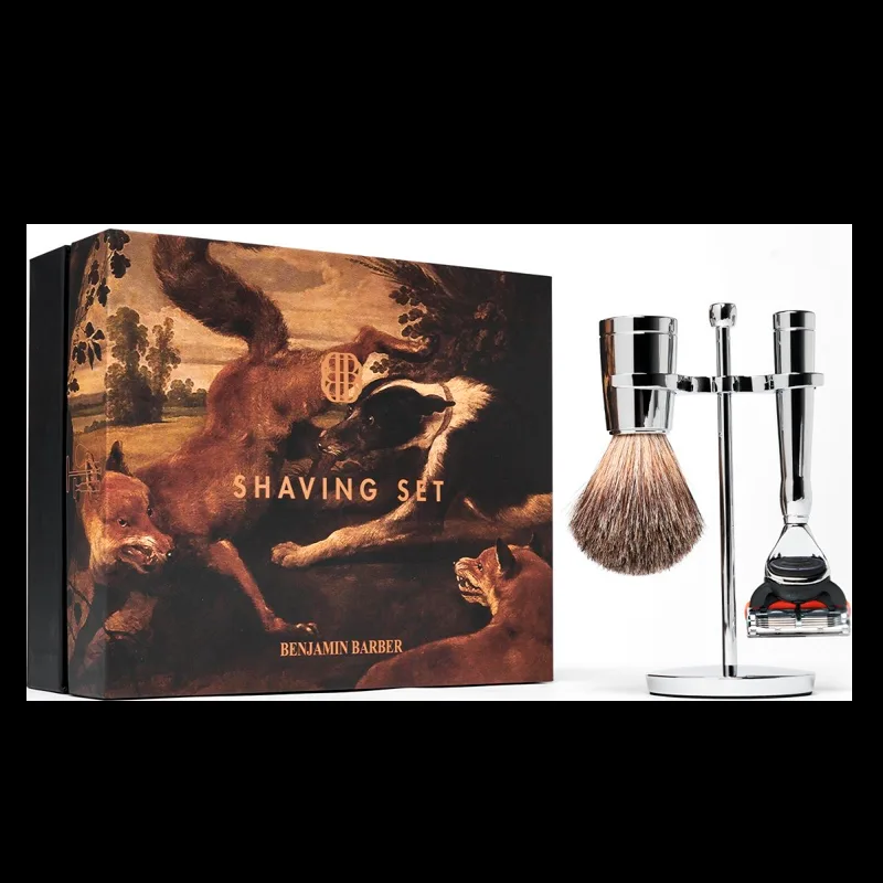 Benjamin Barber Classic 3-piece Shaving Set Chrome Fusion