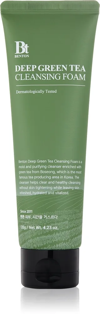Benton Deep Green Tea Återfuktande reningsskum med grönt te 120 g