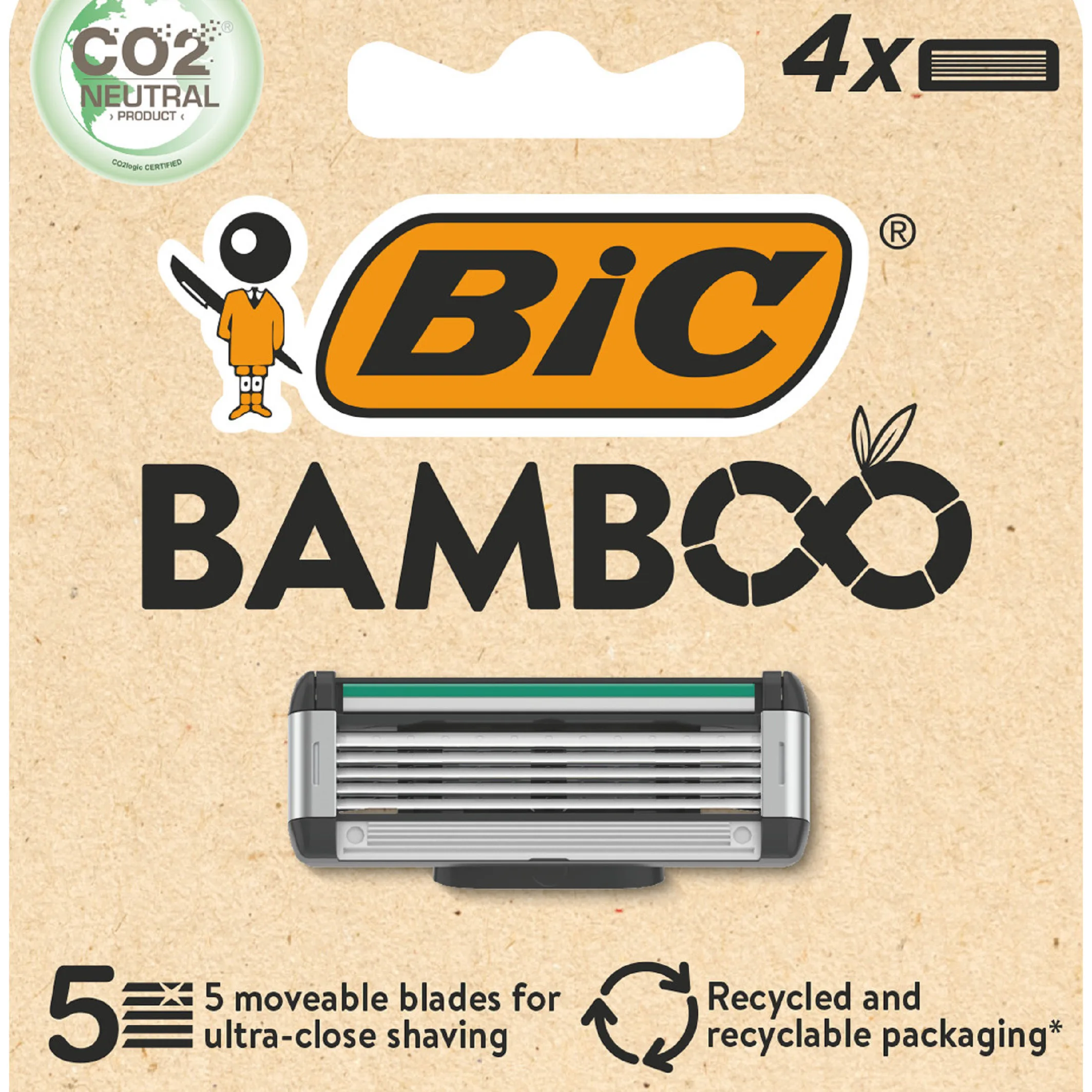 BIC Bamboo rakblad 4 st