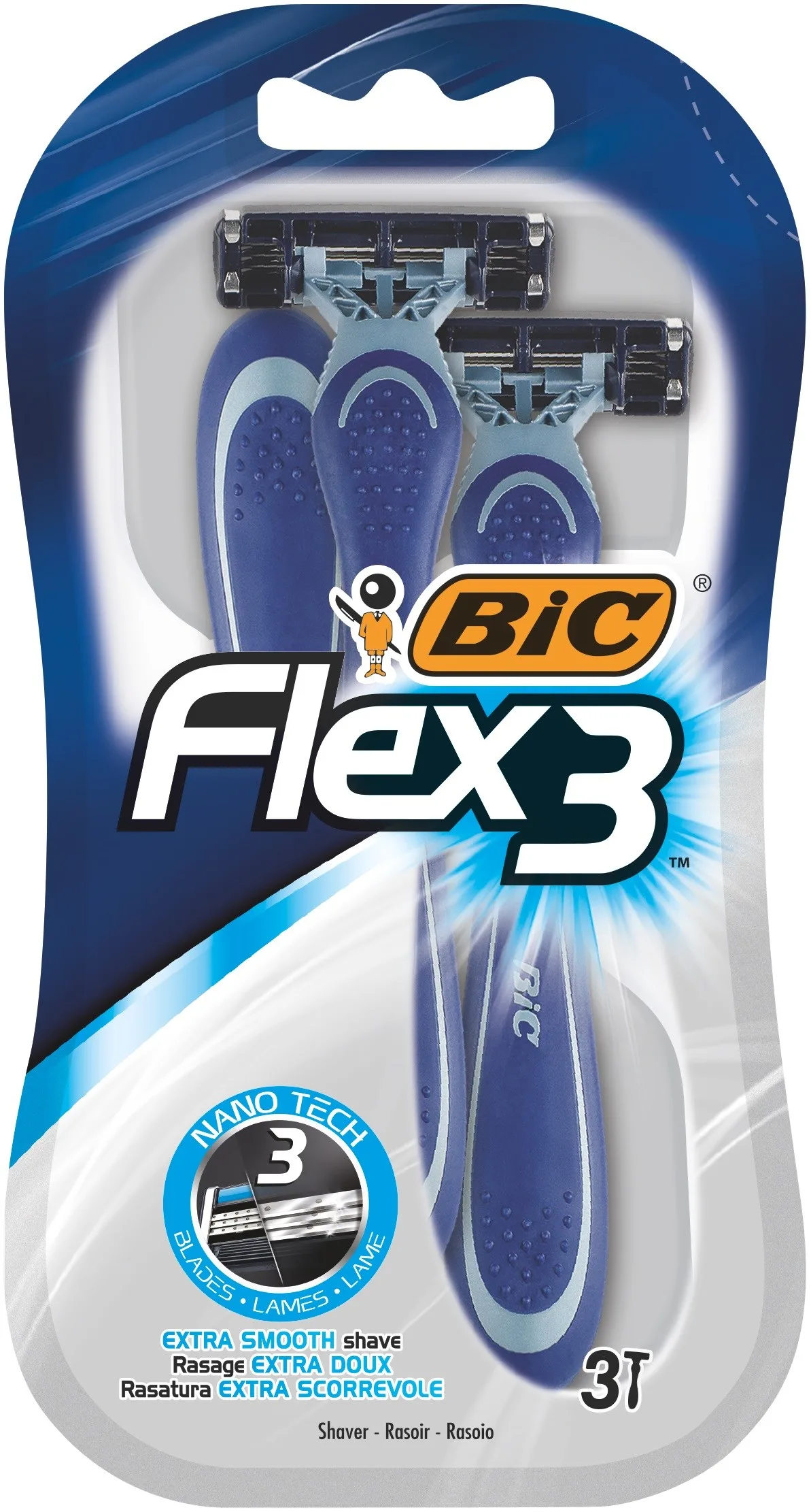 BIC Flex3 Rakhyvlar för Män 3-pack