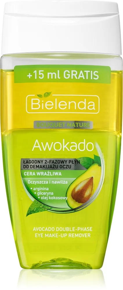Bielenda Avocado Mild 2-fasig sminkborttagare För känsliga ögon 140 ml