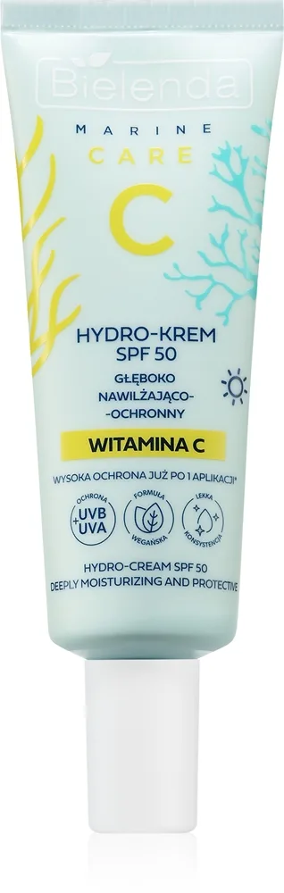Bielenda C Marine Care Hydro-cream deeply moisturizing and protective SPF 50 Fuktgivande och skyddande kräm med vitamin C SPF 50 40 ml
