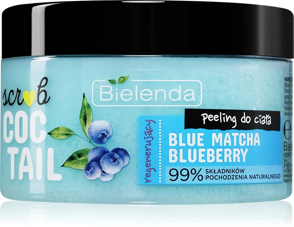 Bielenda Coctail Scrub Blue Matcha + Blueberry Kroppsskrubb med regenererande effekt 350 g