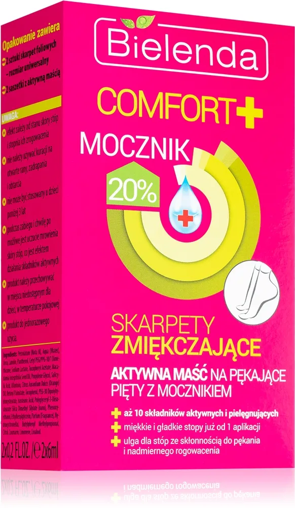 Bielenda Comfort+ Mjukgörande fotvård för sprucken hud 20% Urea 2 x 6 ml