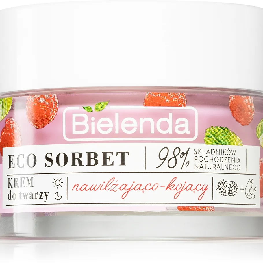 Bielenda Eco Sorbet Raspberry Fuktgivande och lindande kräm för ansikte 50 ml