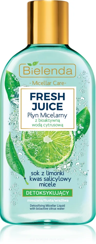 Bielenda Fresh Juice Lime Micellärt vatten för blandhud och känslig hud 500 ml
