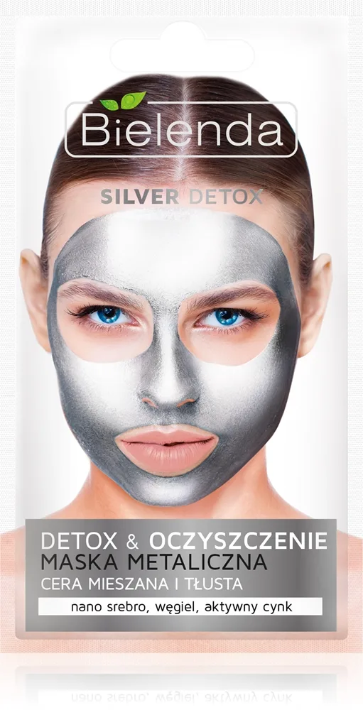 Bielenda Metallic Masks Silver Detox Rengörande avgiftningsmask för fet och blandhud 8 g