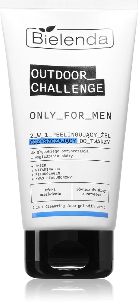 Bielenda Only For Men Outdoor Challenge Exfolierande rengöringsgel för ansikte 150 g