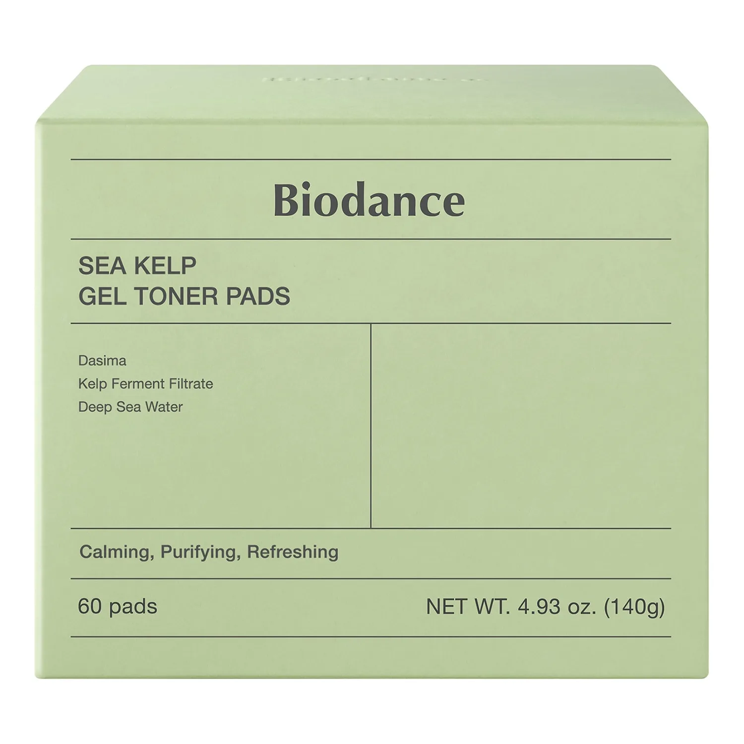 Biodance Sea Kelp Gel Toner Pads hoitavat laput rauhoittava vaikutus 60 kpl