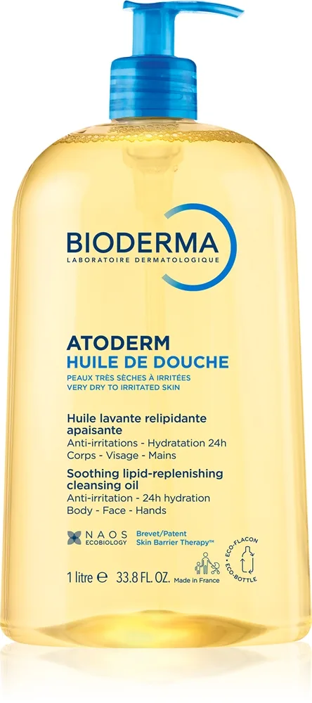 Bioderma Atoderm Shower Oil Ekstranærende lindrende bruseolie Til tør og irriteret hud 1000 ml