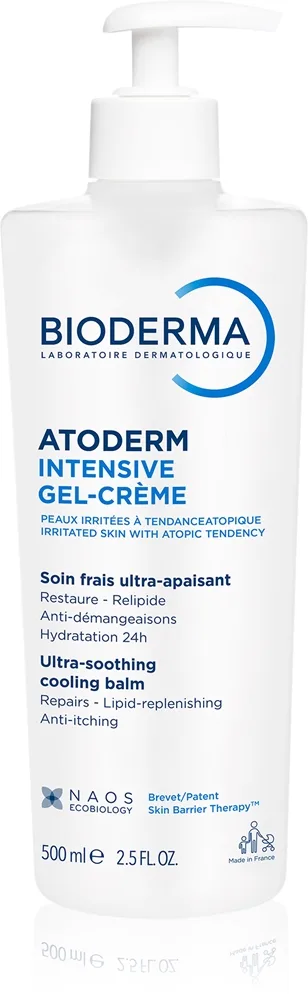 Bioderma Atoderm Intensive Gel-Cream Lugnande vård För mycket torr känslig och atopisk hud 500 ml