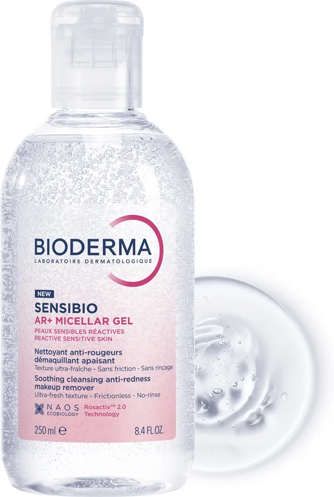 Bioderma Sensibio AR+ Rengörande micellärt gel för känslig, rodnadsbenägen hud 250 ml