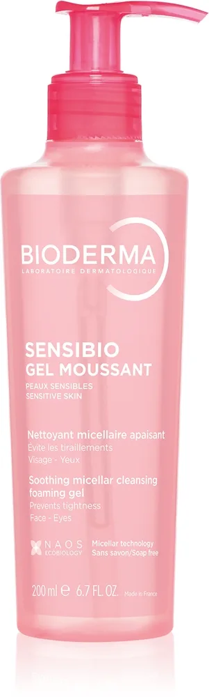 Bioderma Sensibio Gel Moussant Lindrende makeup gel fjerner 200 ml