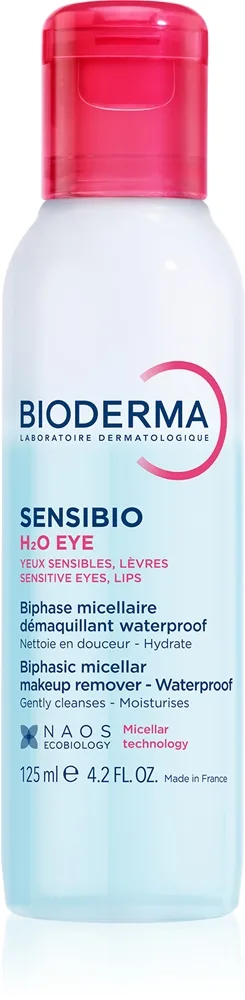 Bioderma Sensibio H2O Eye kaksivaiheinen misellivesi silmiin ja huuliin 125 ml