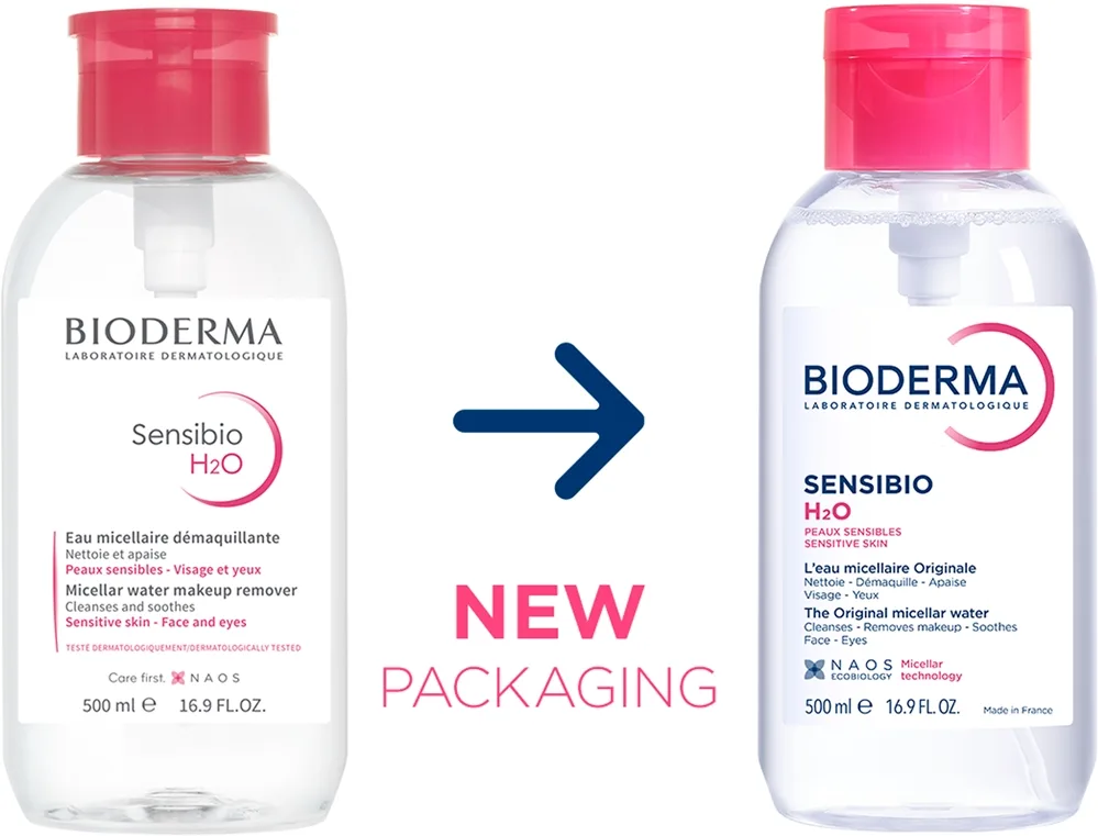 Bioderma Sensibio H2O Micellärt vatten för känslig hud med tillhandahållare 500 ml