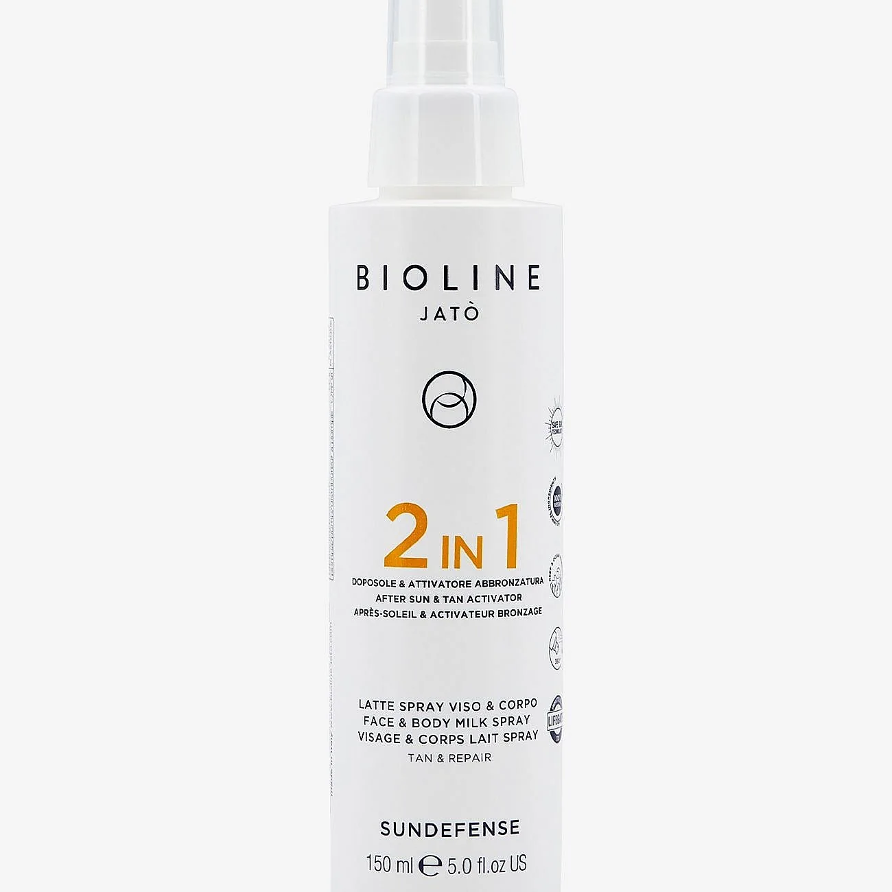 Bioline Jatò 2 IN 1 After Sun & Tan Activator Face & Body Milk Spray Tan & Repair - 150 ml