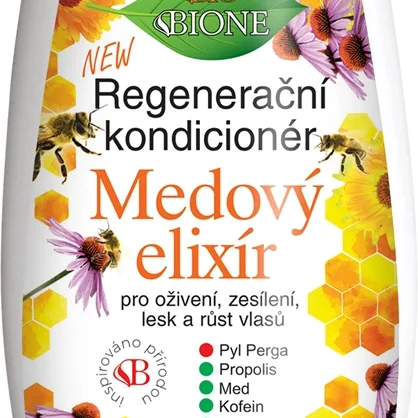 Bione Cosmetics Honey Elixir elvyttävä hoitoaine hiuksiin 260 ml