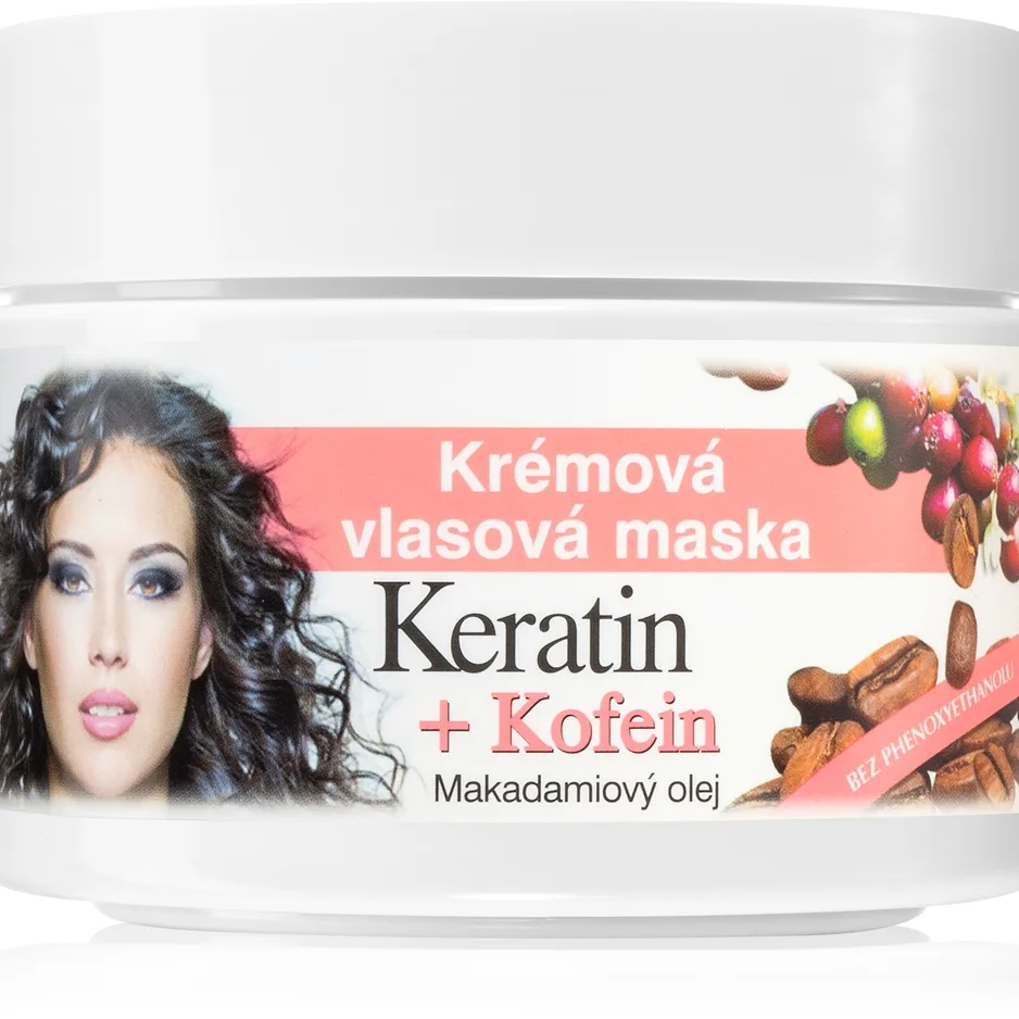Bione Cosmetics Keratin + Caffeine Krämmask för hår 260 ml