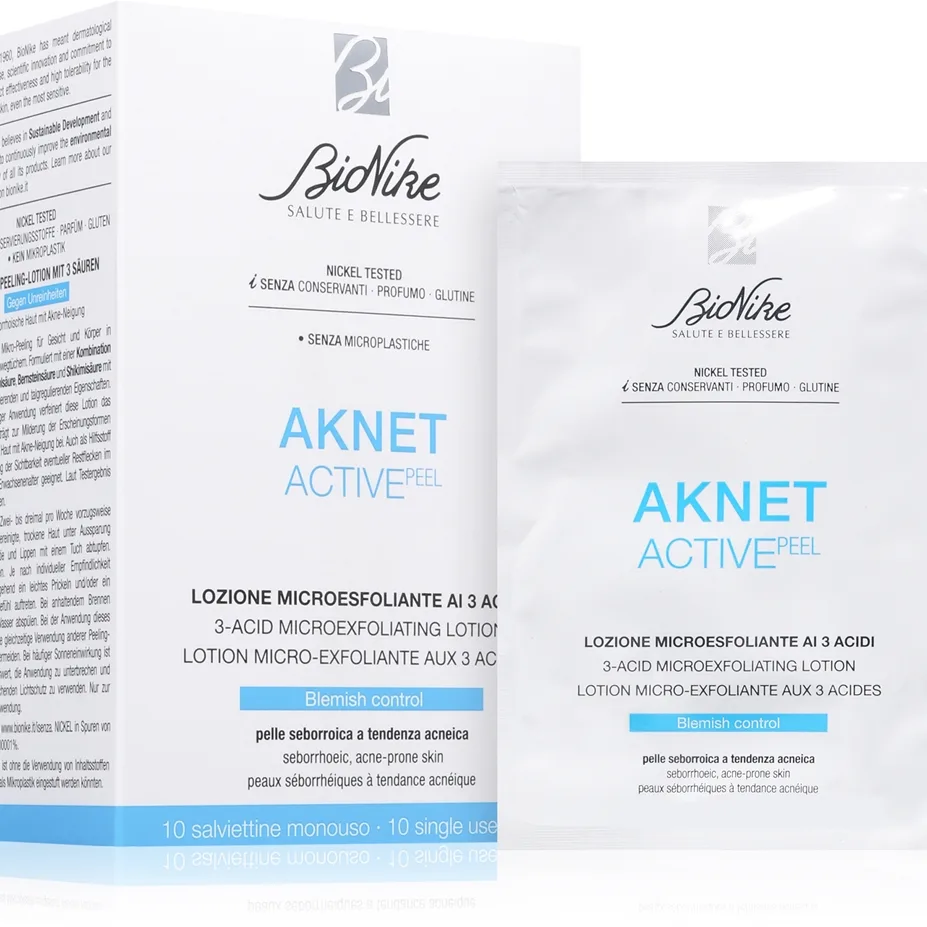 BioNike Aknet ACTIVEpeel kuorivat kasvopyyhkeet 20 kpl
