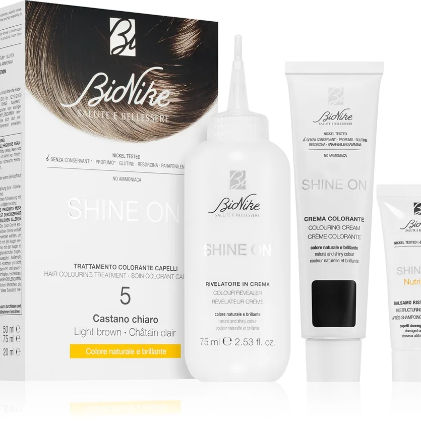 BioNike SHINE ON kestohiusväri sävy 5 Light Brown 1 kpl