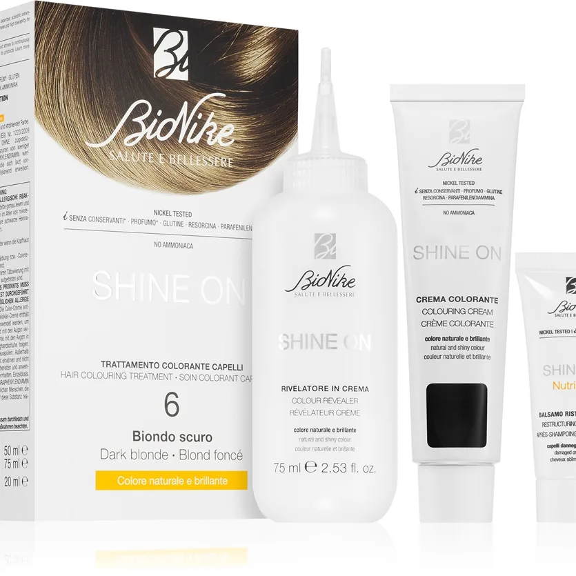 BioNike SHINE ON kestohiusväri sävy 6 Dark Blonde 1 kpl