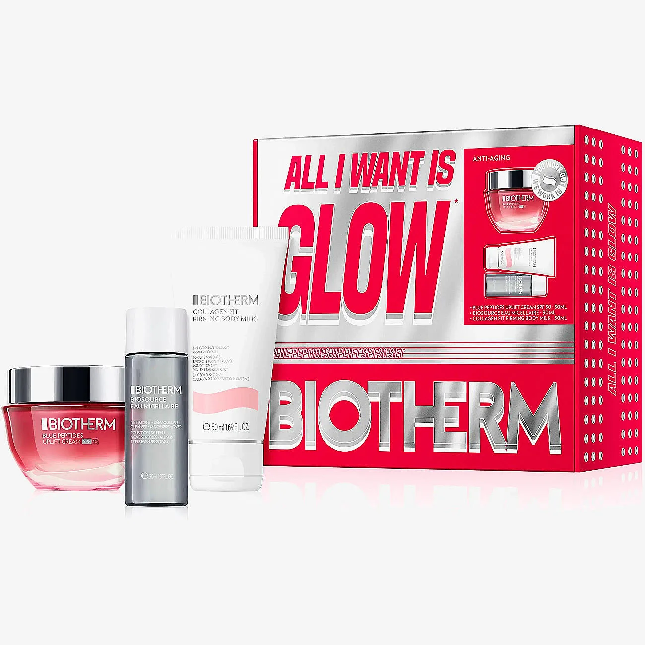 BIOTHERM Blue Peptides Uplift SPF 30 Cream Routine 50 ml Set Kasvojenhoitosetti