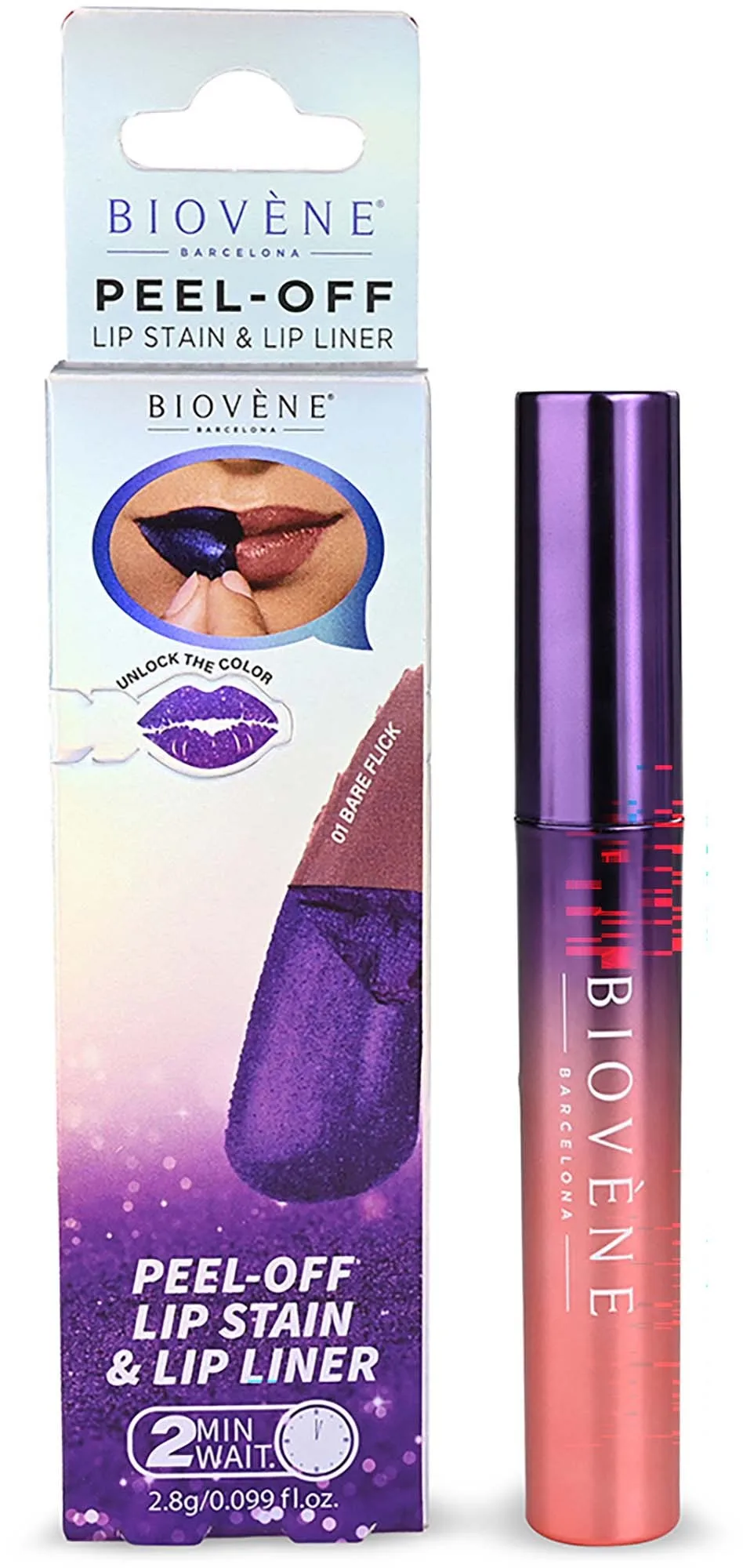 Biovène PEEL-OFF PERFECT REVEAL LIP STAIN & LINER IN ONE Bare Flick Stay-Perfect All Day