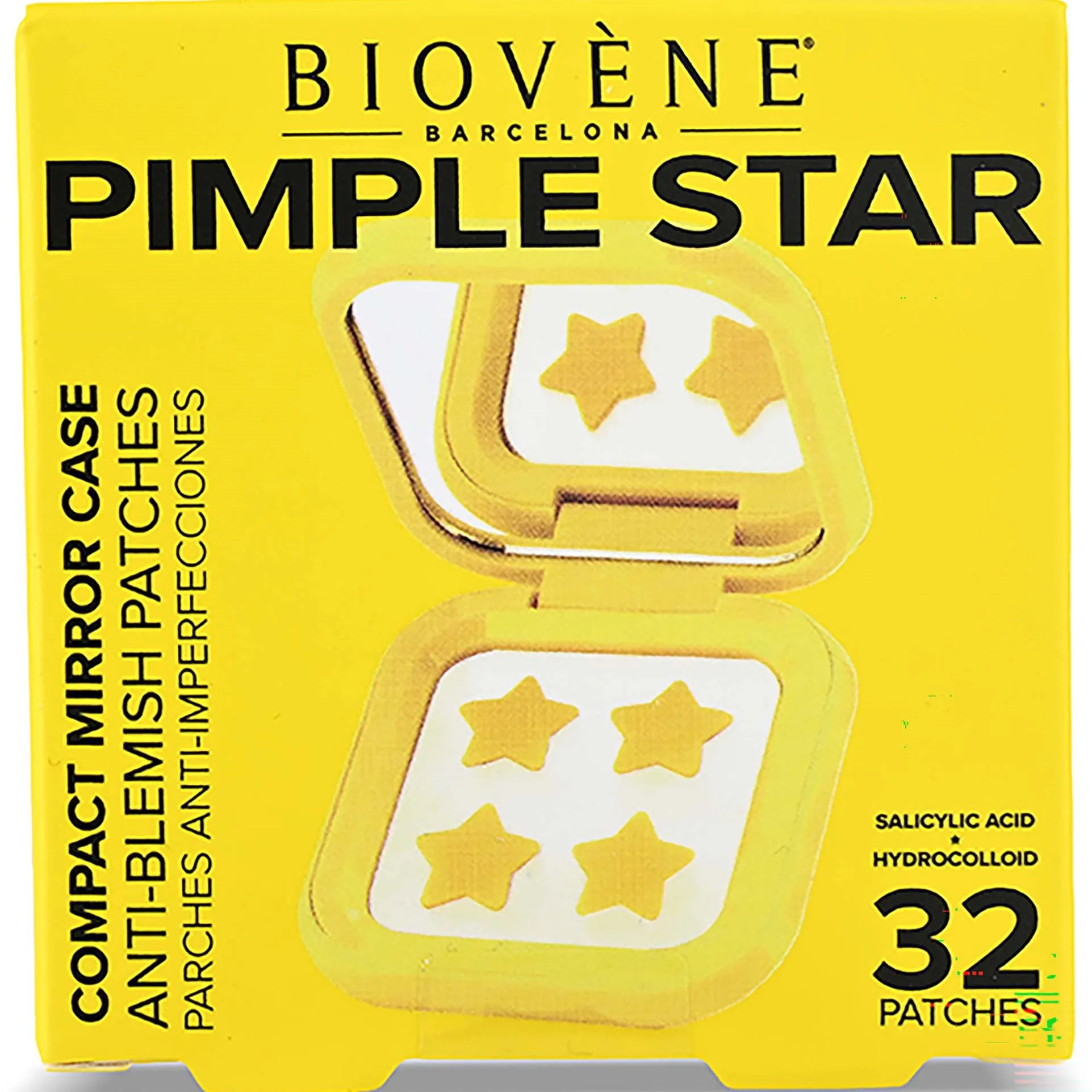 Pimple Star With Mirror Case Anti-Blemish Stars Yellow 32pcs