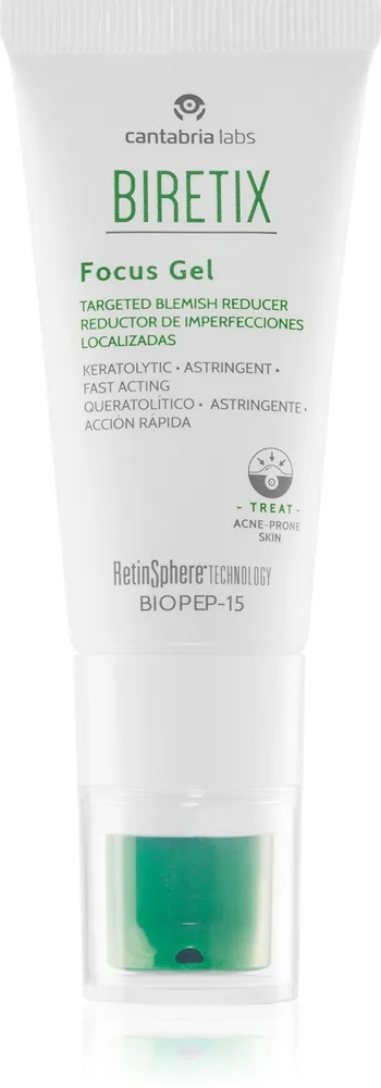 Biretix Treat Focus Gel Fuktgivande och lindrande gel För fet aknebenägen hud 15 ml