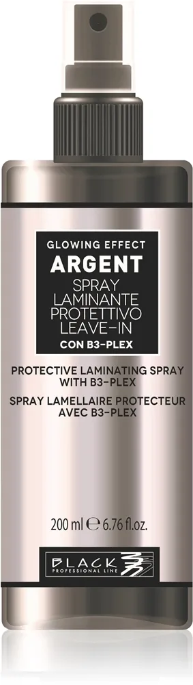 Black Professional Line Line Argent Laminating Protective Spray lamination-spray för glansigt och mjukt hår 200 ml