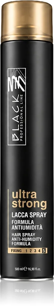 Black Professional Line Lacca Black Ultra Strong Hair Spray Haarspray mit extra starkem Halt für Volumen und Glanz 500 ml