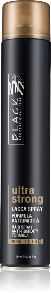 Black Professional Line Lacca Black Ultra Strong Hair Spray Extra Strong Fixating Hairspray För volym och glans 750 ml