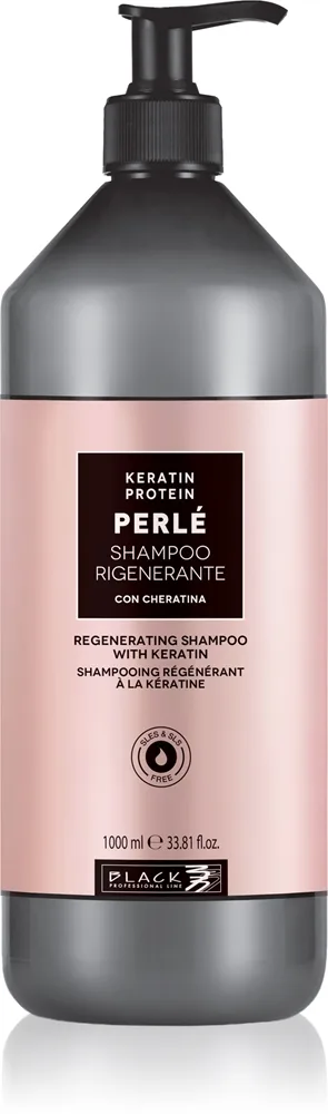 Black Professional Line Line PERLÉ Regenerating Keratin Shampoo Gendannende shampoo til Hår 1000 ml