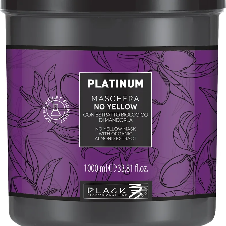 Black Professional Line Platinum No Yellow Hårmaske til at neutralisere gule toner 1000 ml