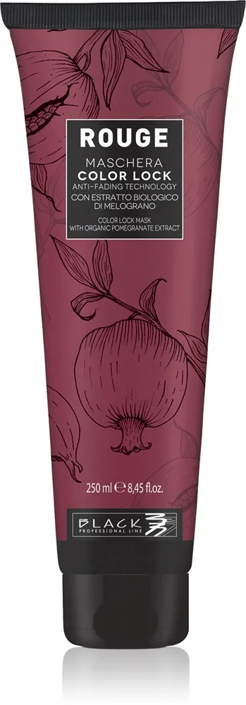 Black Professional Line Rouge Color Lock Mask Mask För färgat hår 250 ml